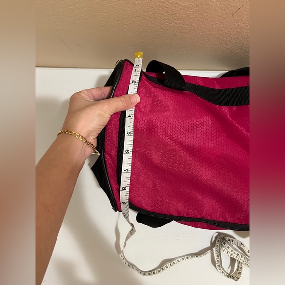 Adidas Diablo Duffel Bag Pink Black Logo Gym Workout Tote Sport Duffle Weekender - Picture 11 of 12